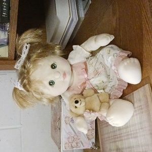 COPY - Vintage 1985 Mattel My Child Doll Blonde hair Green Eyes.